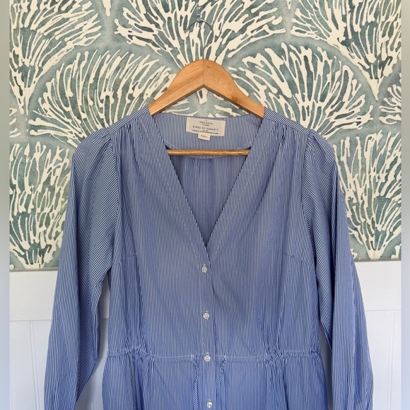 Trovata Birds of Paradis Blue and White Striped Ainsley B Dress in Women’s S - Picture 3 of 5